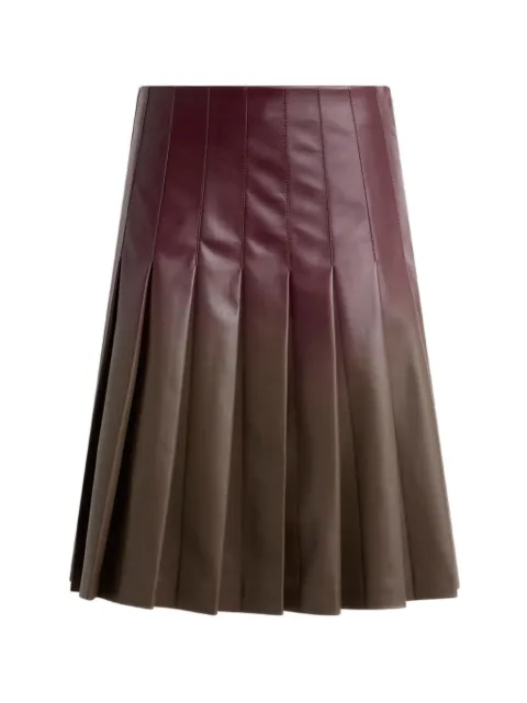 ETRO short pleated-skirt in degradé-leather Brown WROE0017AP11P