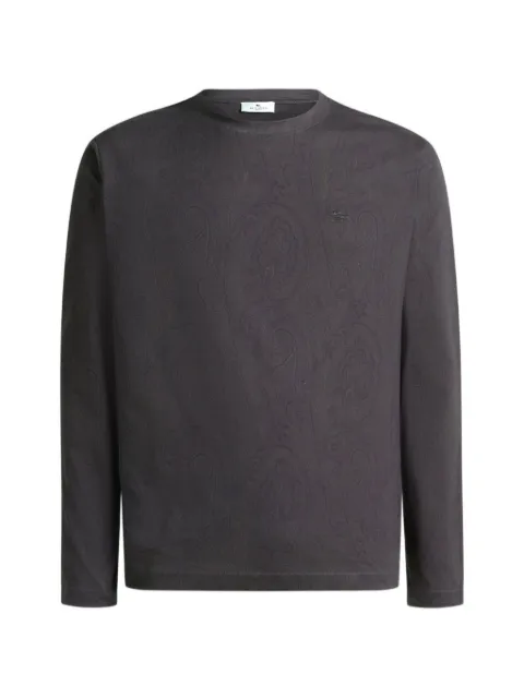 ETRO cotton-jersey sweater with Arnica-motif Grey MRMA0018AK17D