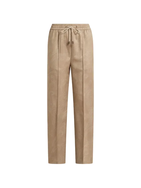 ETRO sporty-style wool jacquard trousers with Paisley motif Neutrals WREA005599TJ212