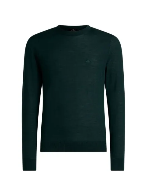 ETRO wool and silk sweater with pegaso embroidery Green MRKF0080AU12Q