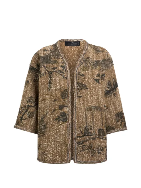 ETRO bouclé kesa with flower and animal motif Neutrals WRCA002499SAB13