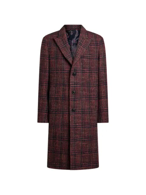 ETRO check-pattern single-breasted coat Red MRAA002699TQB12