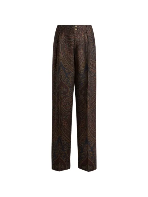 ETRO wool-blend jacquard trousers with Pegaso buttons and Paisley motif Black WREA008899TJB1B