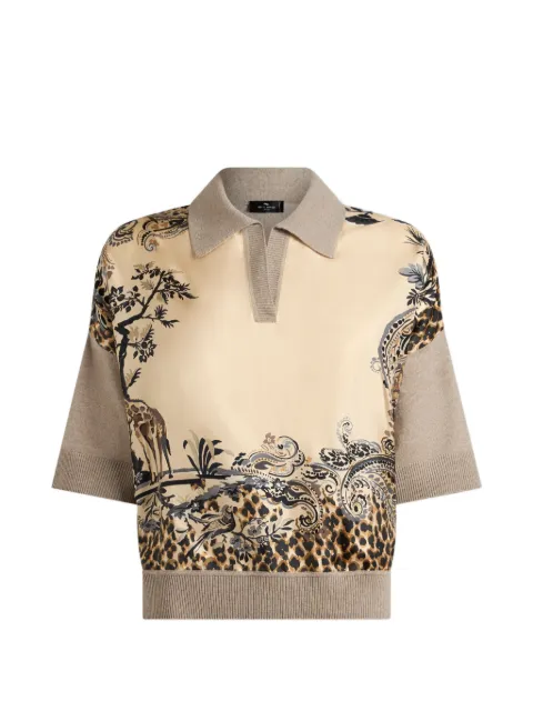 ETRO wool-blend sweater with placed animal and paisley print Neutrals WRKE0411AV11O