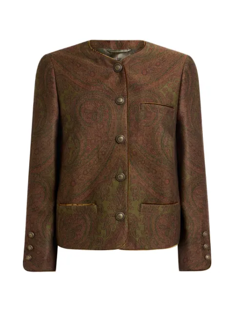 ETRO wool-blend jacquard jacket with Paisley motif Brown WRCA013099TJB1B
