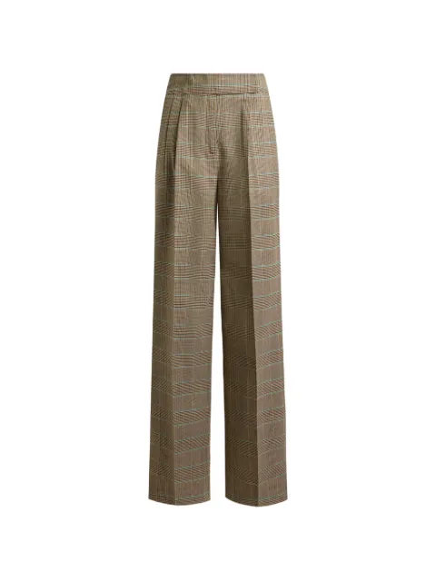 ETRO stretch wool trousers with Prince of Wales motif Neutrals WREA007399TQB1D