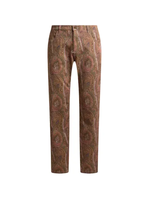 ETRO straight-leg cotton denim jeans with Arnica motif Brown MRNB0021AD115