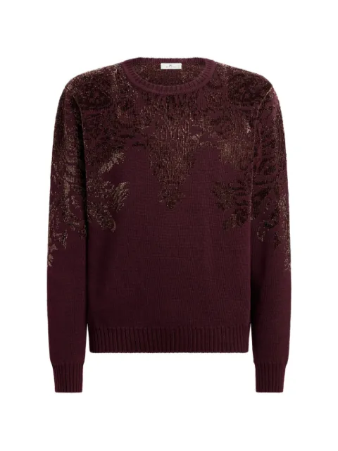 ETRO wool-blend jacquard sweater with chenille-motif Red MRKF0119AQ11D