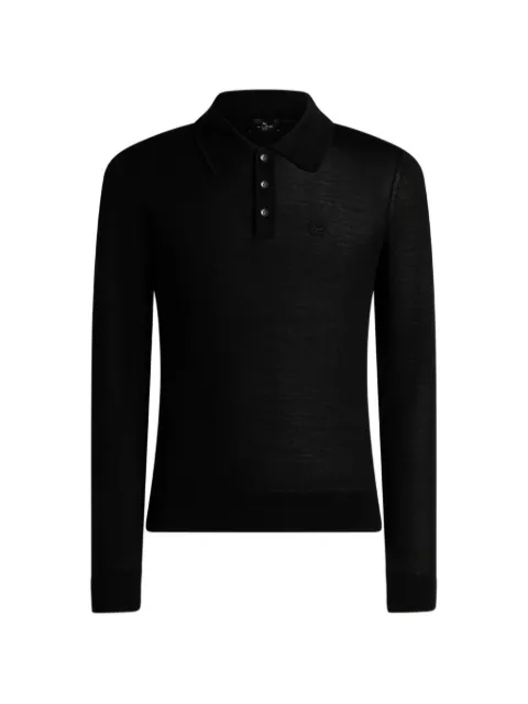 ETRO polo-style wool and silk sweater Black MRKN0014AU12Q