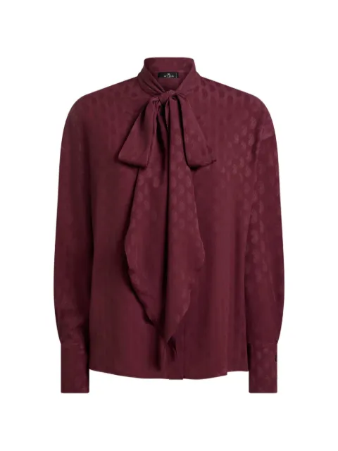 ETRO silk-blend jacquard shirt with silk scarf and Paisley motif Red WRIA007799TJAA2