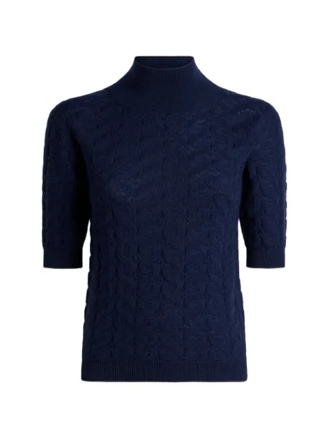ETRO wool mock-neck sweater with Paisley detailing Blue WRKE0416AU11Z