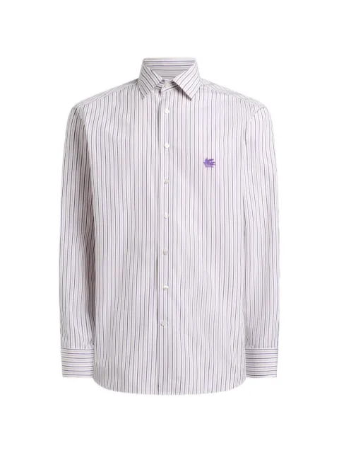 ETRO striped cotton shirt with Pegaso logo White MRIB000299TR5B7