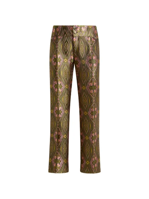 ETRO jacquard trousers with floral medallion motif Green WREA007199TJF11