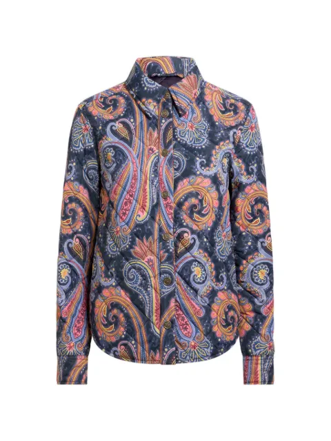 ETRO quilted overshirt with Paisley motif Blue WRBB002699SAS1J