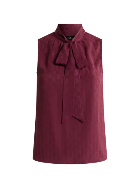 ETRO silk-blend jacquard top with silk scarf and Paisley motif Red WRJA019799TJAA2