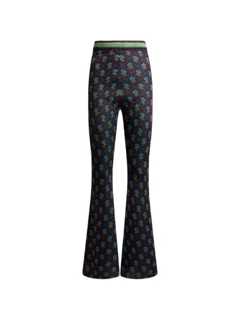 ETRO fit-and-flare jacquard trousers with diamond flower motif Brown WRKC0005AQ12T