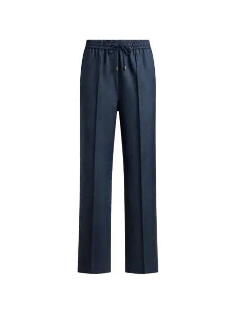 ETRO sporty-style wool jacquard trousers with Paisley motif Blue WREA005599TJ212