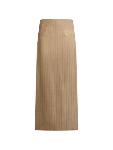 ETRO wool jacquard midi skirt with striped pattern Brown WRFA021499TJ213