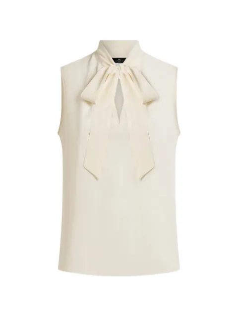 ETRO silk-blend jacquard top with silk scarf and Paisley motif Neutrals WRJA019799TJAA2