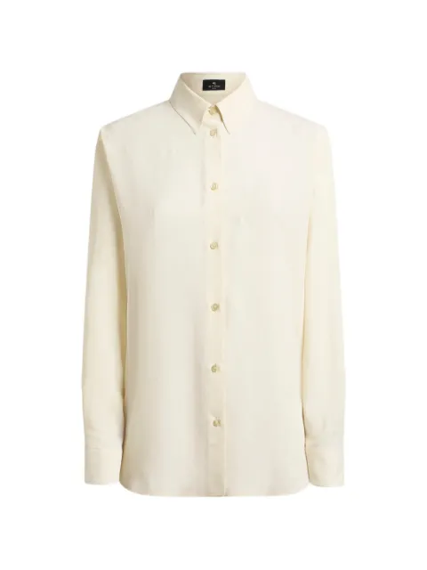ETRO silk-blend jacquard shirt with Paisley motif Neutrals WRIA001399TJAA2