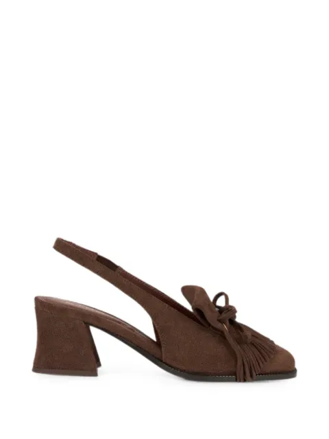 ETRO slingback suede loafers with fringing Brown WS4K0008AP192