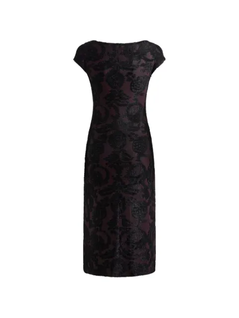 ETRO chenille jacquard midi dress with Paisley foliage motif Black WRHA022399JJD16