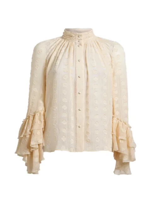 ETRO jacquard shirt with ruffles and fil coupé Neutrals WRIA008199TJA19