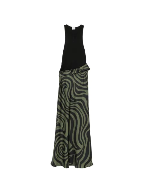 Nanushka Jordyn swirl-print sleeveless maxi dress Green NW26SSDR22099