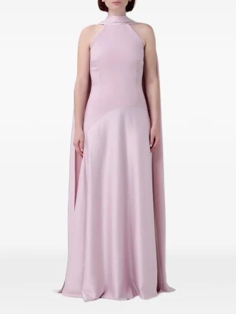 Solace London Cece cape-detail maxi dress Pink OS43032PETALPINK