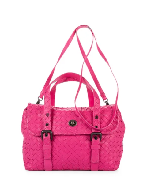 Bottega Veneta Pre-Owned Intrecciato flap messenger bag Pink B03337205Q