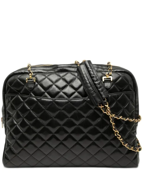 CHANEL Pre-Owned 1989-1991 Quilted Lambskin Chain shoulder bag Black N5XFN5U6RY2ZKQDR
