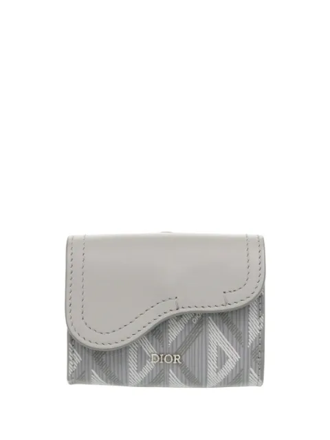 Christian Dior Pre-Owned 2022 Coated Canvas CD Diamond Saddle card holder Grey VOT4V6TVU3B8LG2H