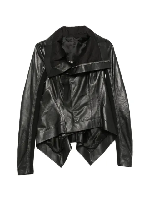 Rick Owens long-sleeves leather jacket Black RP02F5743LBY