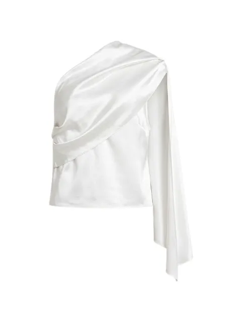 Alberta Ferretti one-shoulder draped blouse White AEF262M08025127