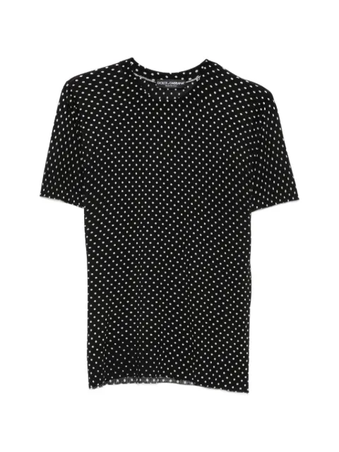Dolce & Gabbana Pre-Owned 2000s polka-dot silk T-shirt Black DG250BUQ