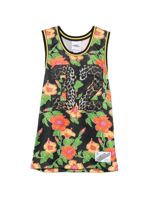 JEREMY SCOTT Pre-Owned x Adidas 2020s floral-print tank top Black JS250BUP