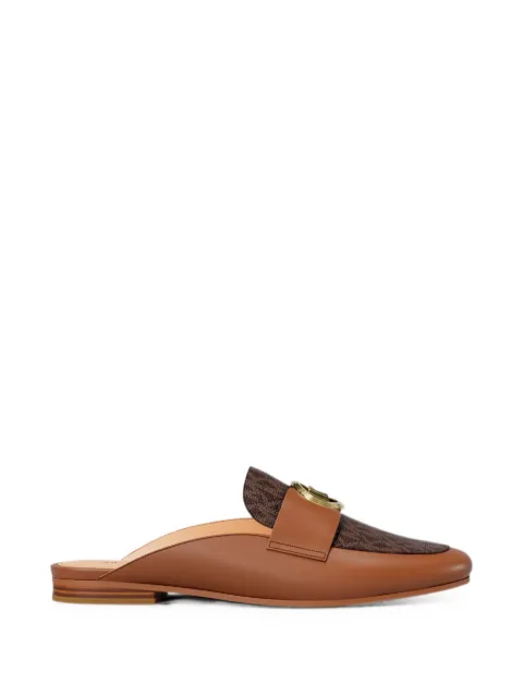 Michael Kors Mckenzie logo-plaque leather mules Brown 40T6MZFP3L