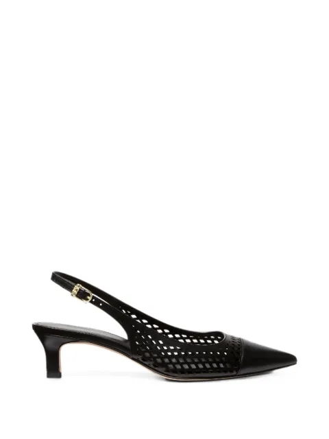 Michael Kors Amara laser-cut leather slingback pumps Black 40T6AMMP1L