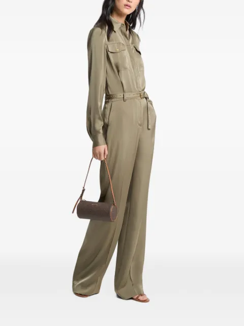 Michael Kors satin belted jumpsuit Green MT683L5AYJ