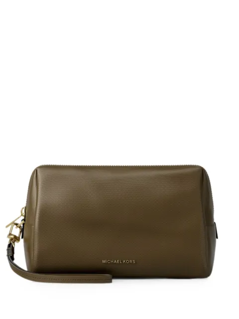 Michael Kors large Zadie logo-plaque makeup bag Green 32T6G6ZW9C
