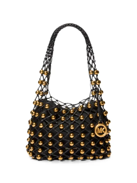 Michael Kors small Gwen bead-embellished woven shoulder bag Black 30T6AZVH1L