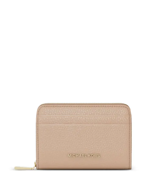 Michael Kors small Jet Set pebbled-leather card holder Neutrals 32T4GJ6Z5L