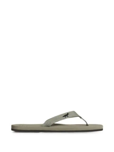 Maison Kitsuné x Indosole Easy Living fox-patch flip flops Green MSAFLPELGRAGRA0119