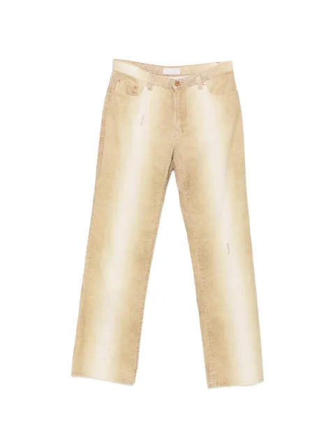 Roberto Cavalli Vintage 2000s snakeskin-effect straight-leg trousers Neutrals RC250BUO