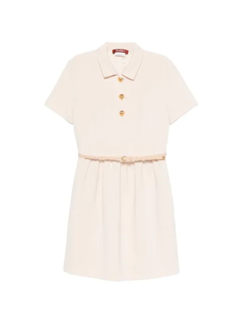 Max Mara belted button-front mini dress Neutrals 2626226065600