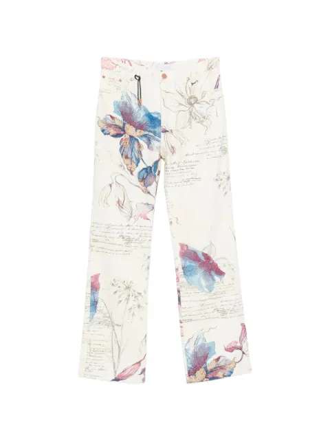 Roberto Cavalli Vintage 2000s floral-print trousers Neutrals RC290BUM