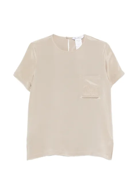 Max Mara Pagano logo-embroidered pocket T-shirt Green 2621116011000