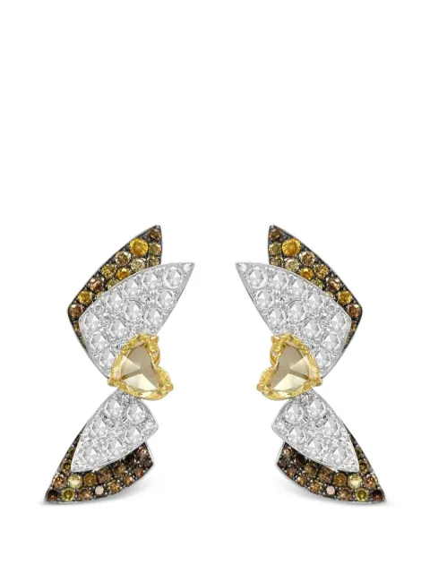 HYT Jewelry diamond heart earrings Silver E358HR