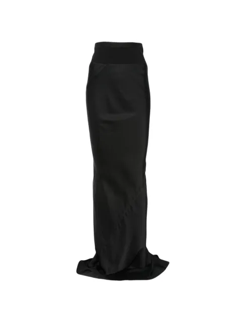 Rick Owens Coda slim-fit satin-finish maxi skirt Black RP02F5381SCH