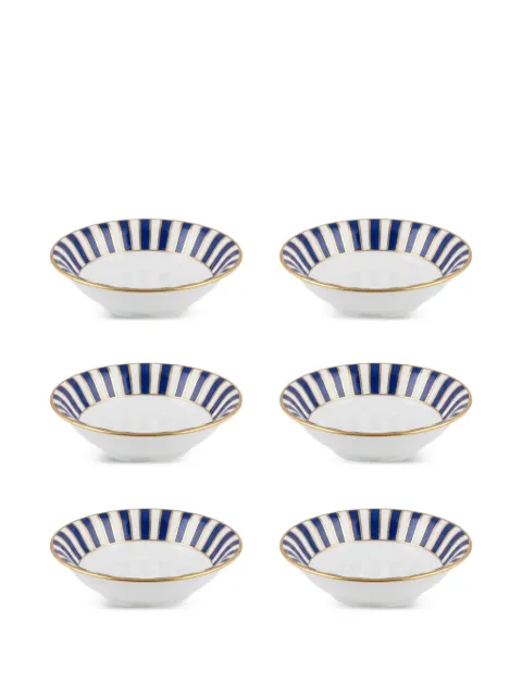 GINORI 1735 Impero Amadeus striped bowls (set of six) White 061004161001631